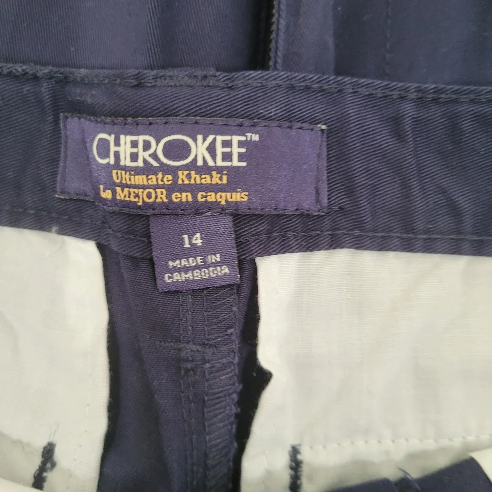 Cherokee Boys Ultimate Khaki Uniform‎ Pants Size 14 Xavier Navy Blue NWT 2 Pack
